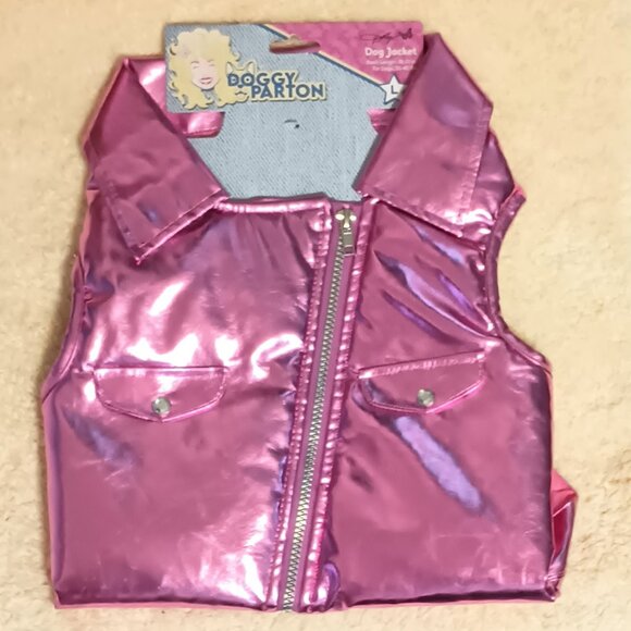 NWT ~ Doggy Parton Rhinestone Bomber Jacket for Dogs - Large, Pink - Picture 4 of 8